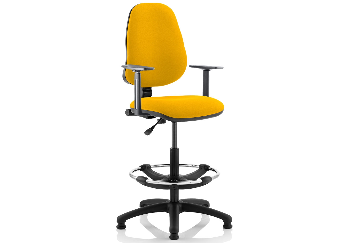 Lunar 1 Lever Draughtsman Office Chair (Adjustable Arms), Senna Yellow