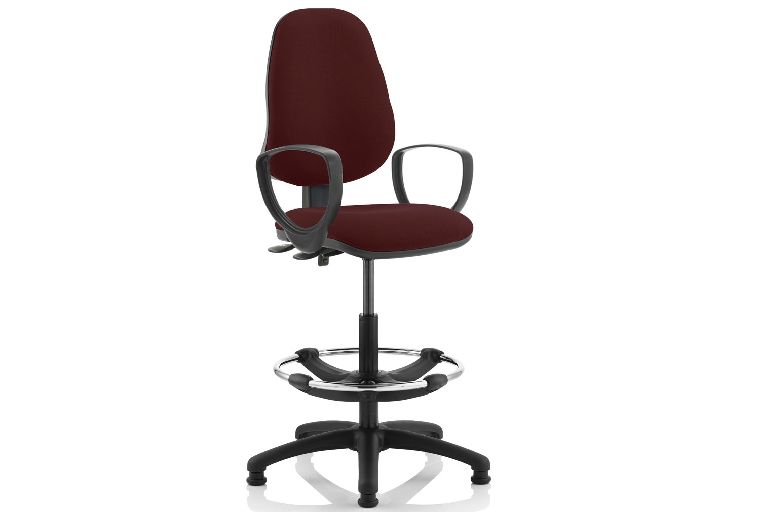 Lunar 2 Lever Draughtsman Office Chair With Fixed Arms, Ginseng Chilli