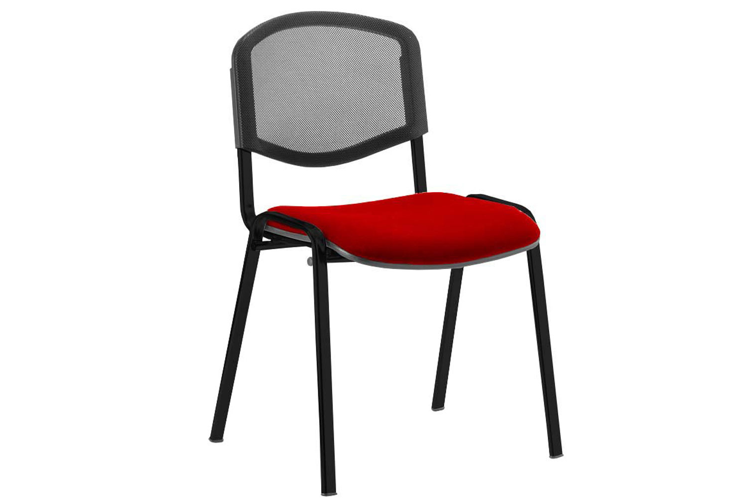 Qty 4 - ISO Black Frame Mesh Back Conference Office Chair (Bergamot Cherry)