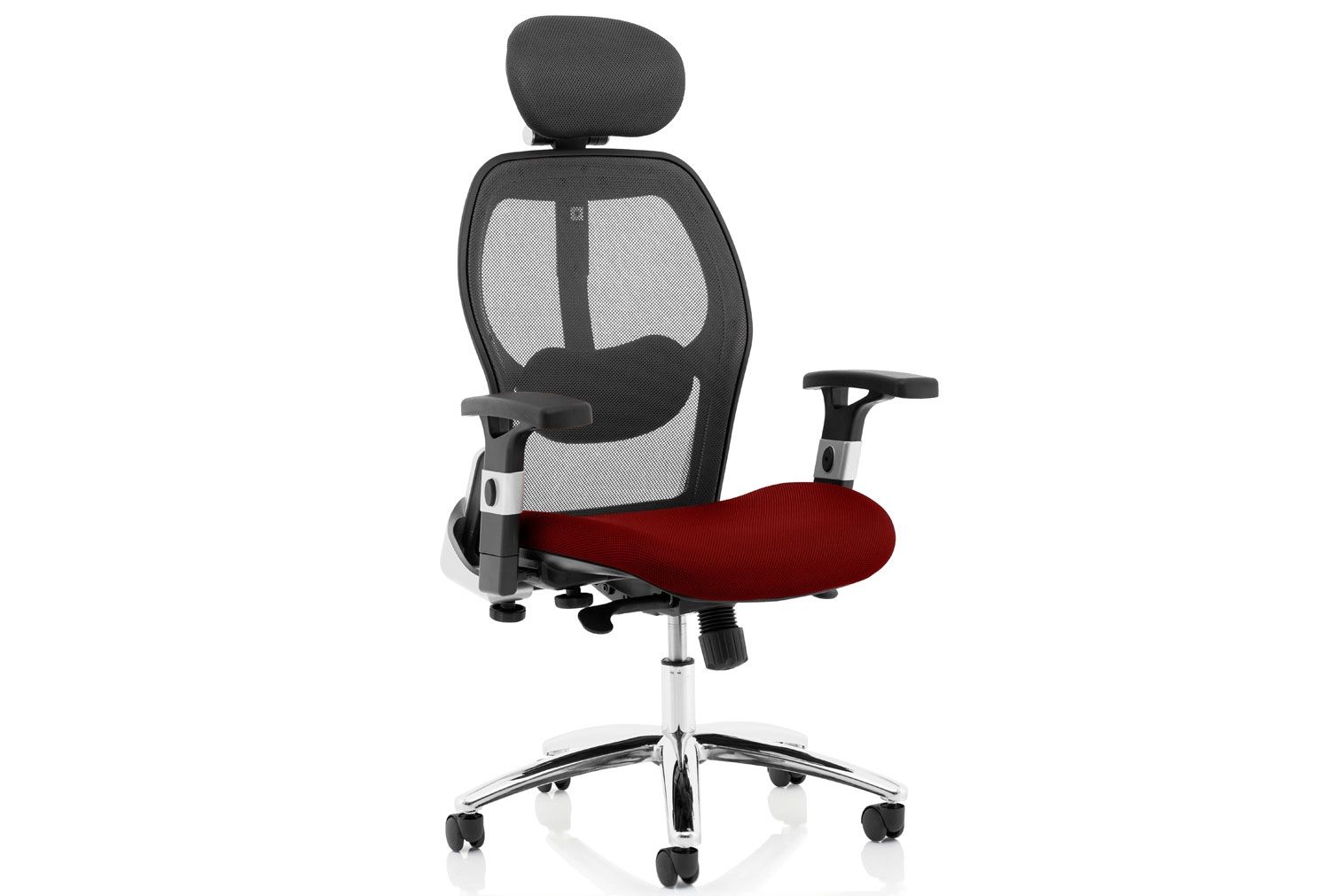 Alva High Mesh Back Operator Chair With Coloured Fabric Seat