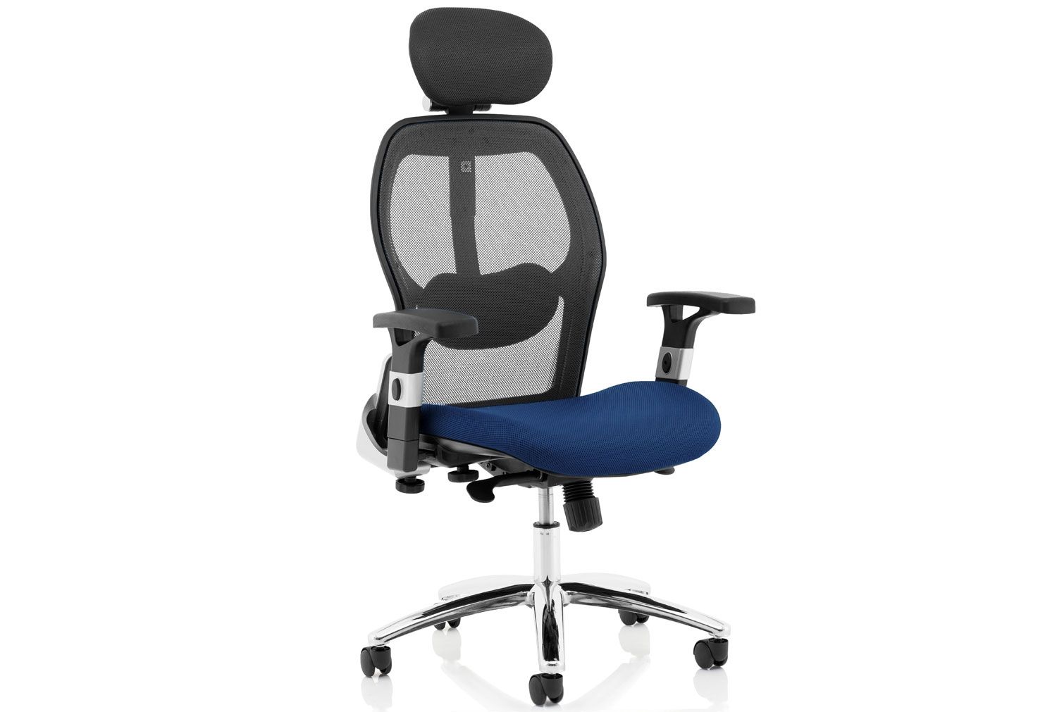 Alva High Mesh Back Operator Chair With Coloured Fabric Seat