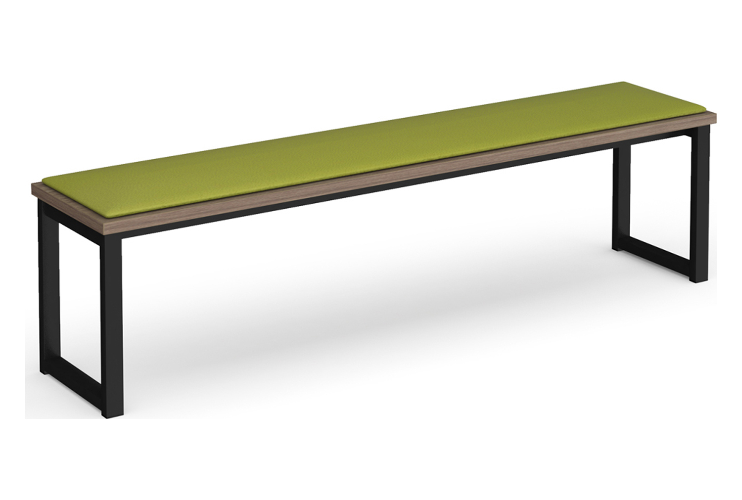 Bianco Upholstered Low Dining Bench, 165wx35dx43h (cm), Barcelona Walnut, Fully Installed