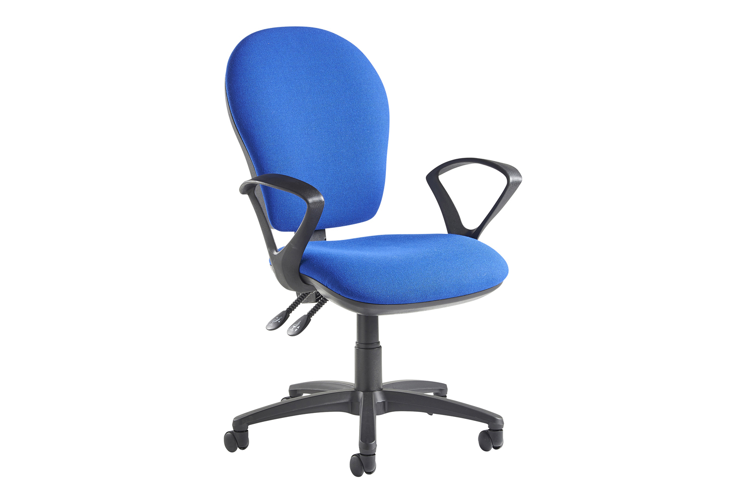 Castle Extra High Back Fabric Operator Office Chair With Fixed Arms, Scuba, Fully Installed