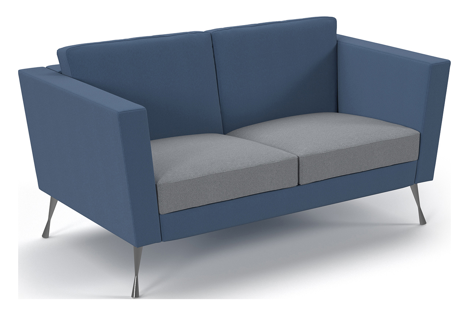 Placid 2 Tone Fabric Two Seater Sofa, Late Grey/Range Blue