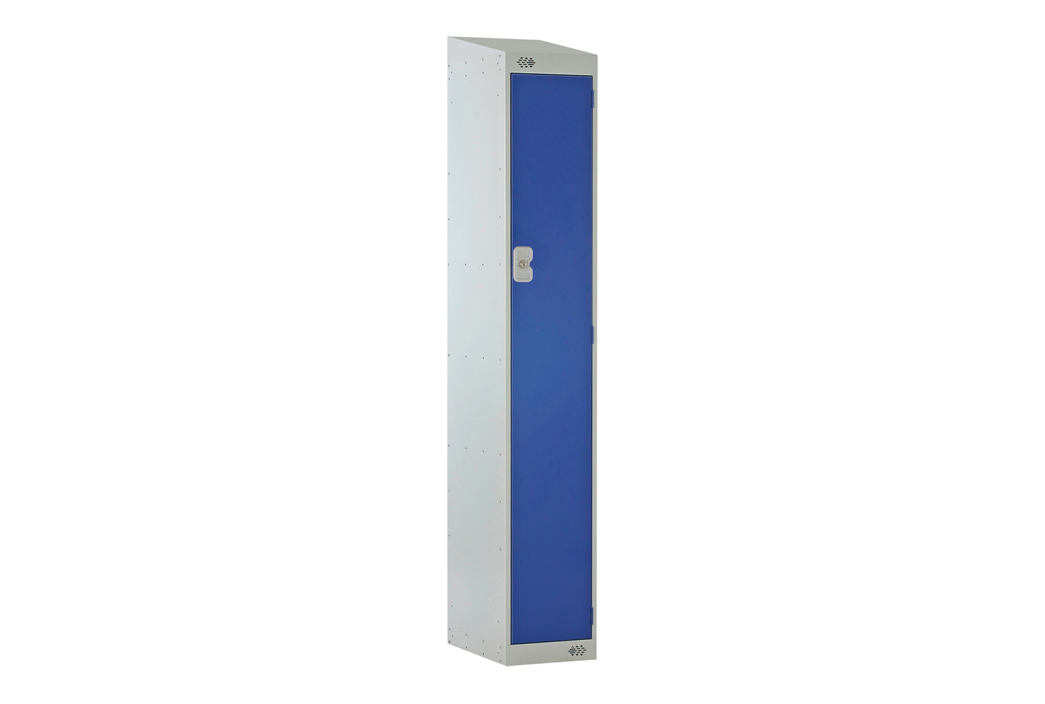 Economy 1 Door Locker With Sloping Top, 45wx45dx193/180h (cm), Cam Lock, Blue