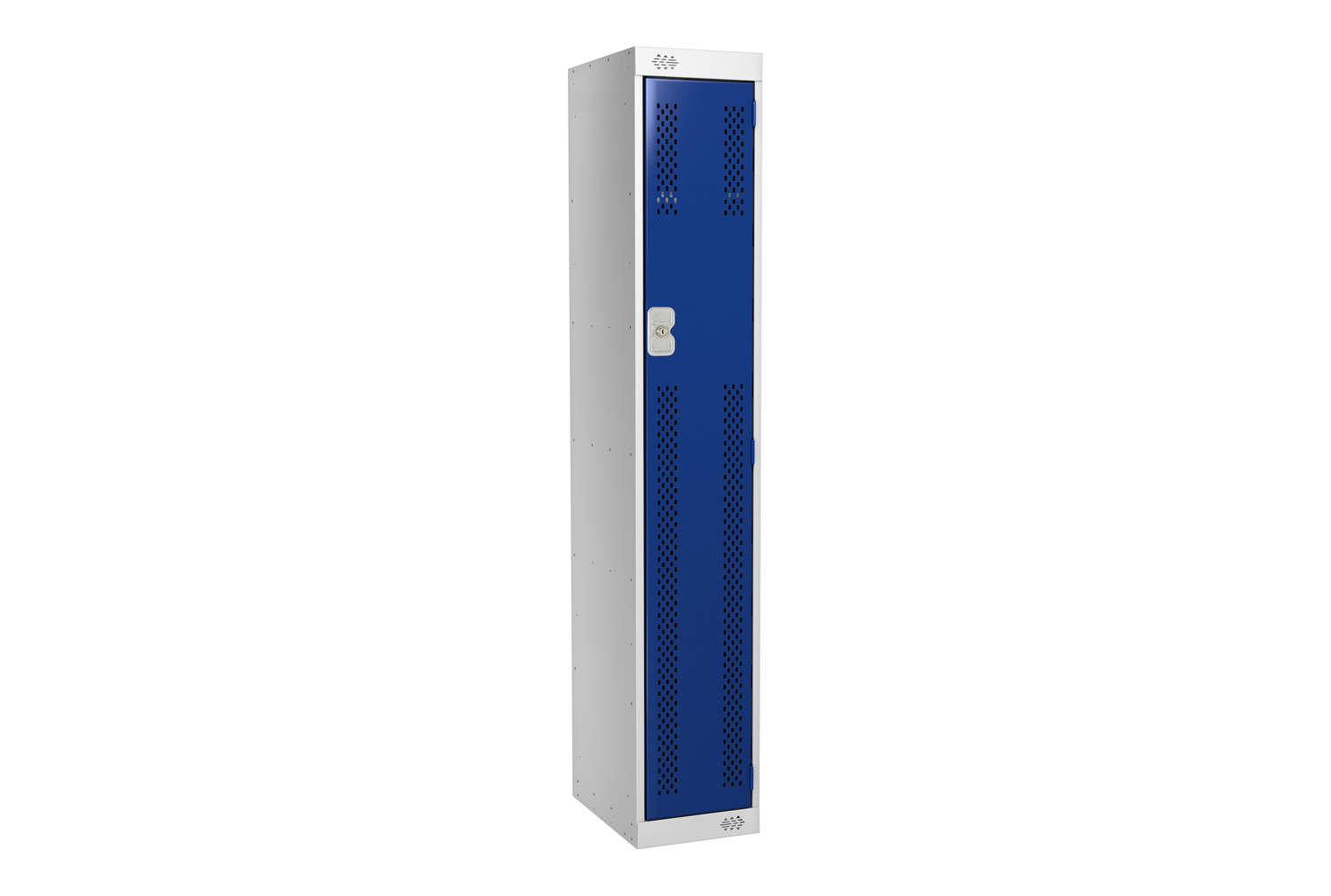 Economy Perforated 1 Door Locker, 45wx45dx180h (cm), Cam Lock, Blue