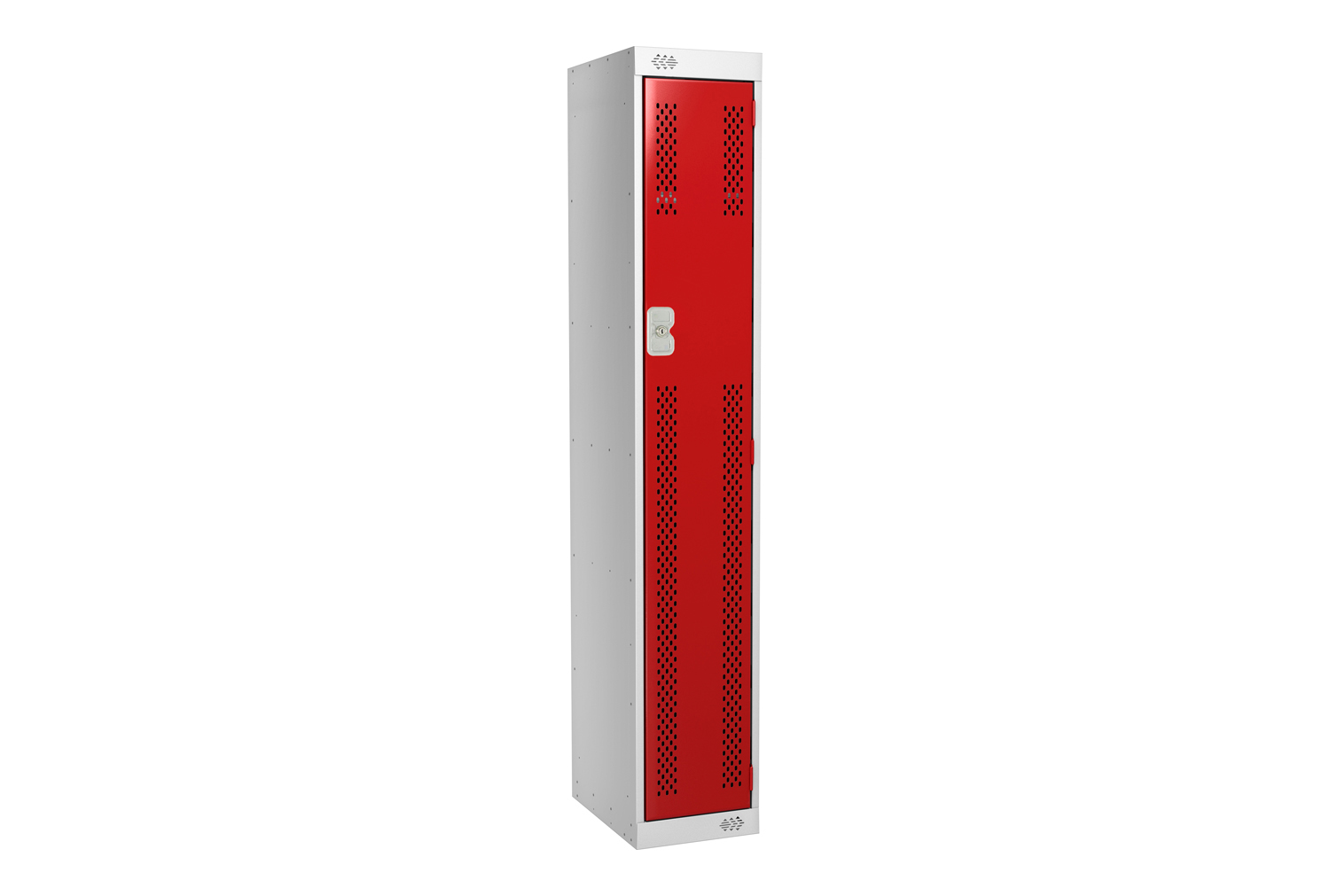 Economy Perforated 1 Door Locker, 45wx45dx180h (cm), Hasp Lock, Red