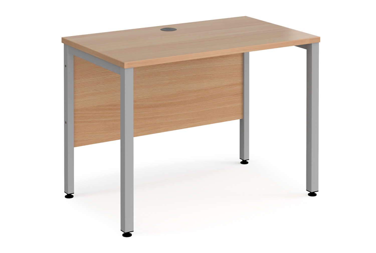 Value Line Deluxe Bench Narrow Rectangular Office Desks (Silver Legs), 100wx60dx73h (cm), Beech, Express Delivery