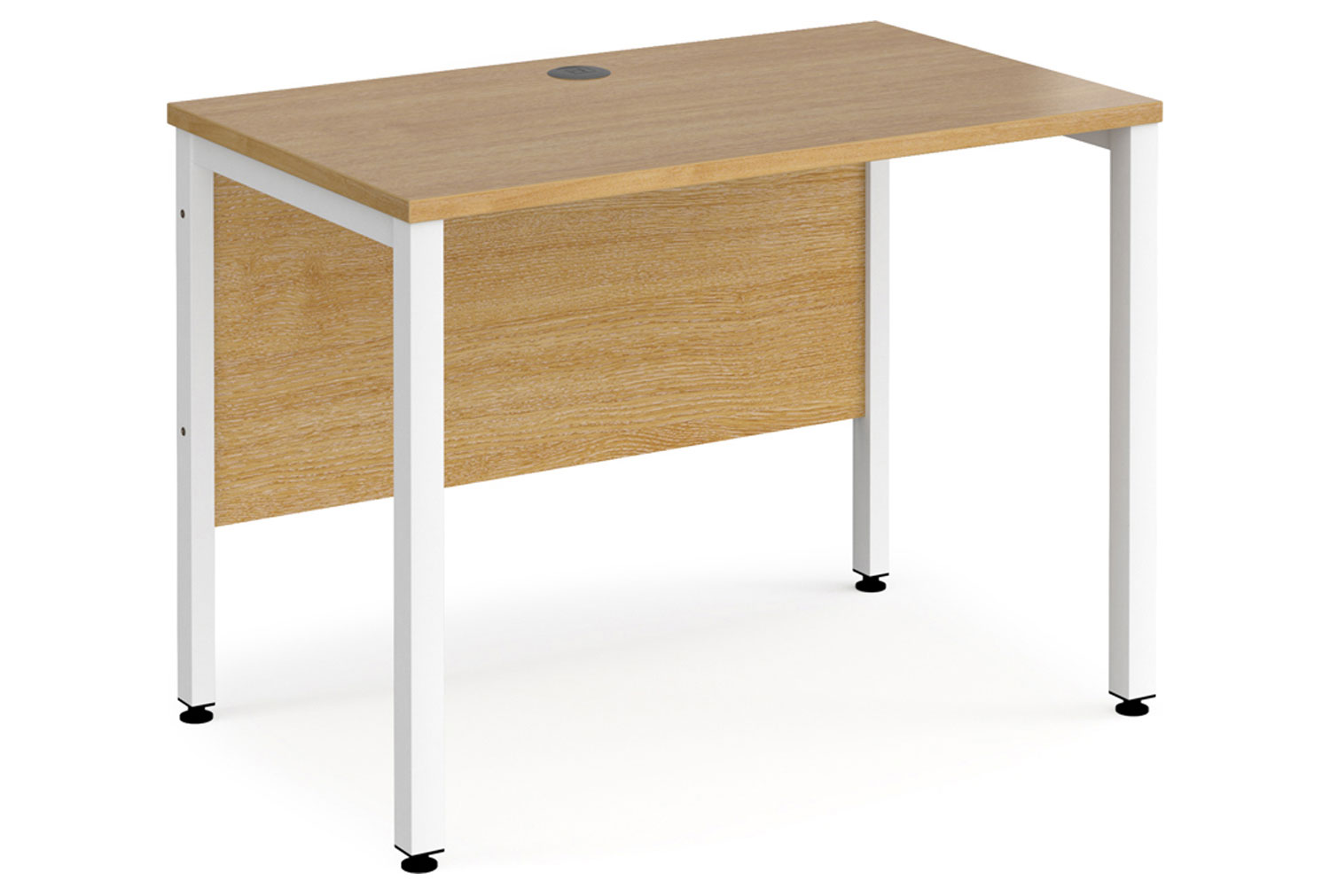 Value Line Deluxe Bench Narrow Rectangular Office Desks (White Legs), 100wx60dx73h (cm), Oak