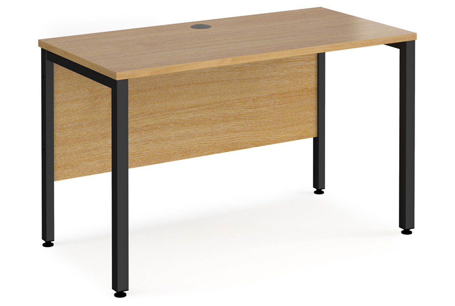 Value Line Deluxe Bench Narrow Rectangular Office Desks (Black Legs), 120w60dx73h (cm), Oak