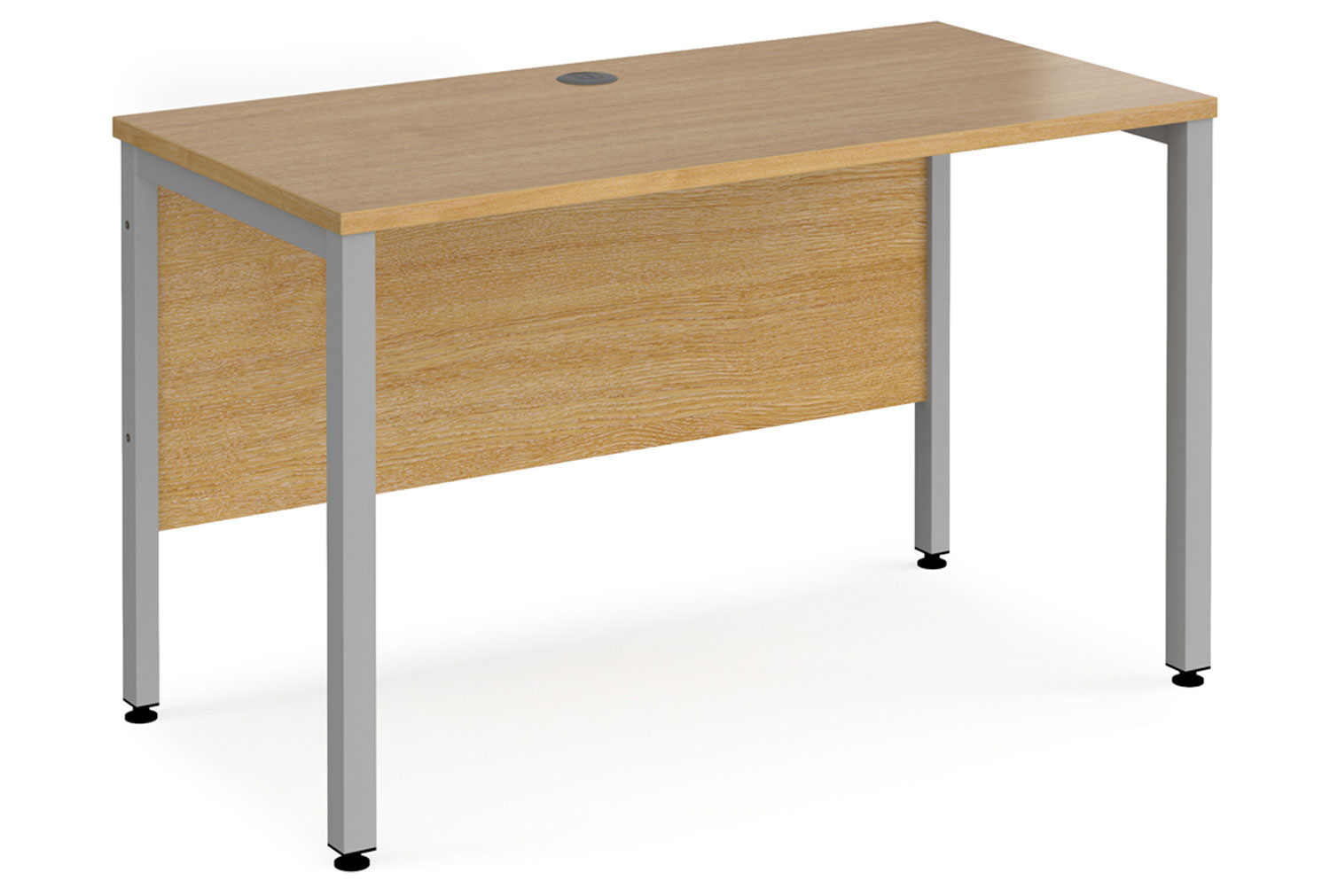 Value Line Deluxe Bench Narrow Rectangular Office Desks (Silver Legs), 120w60dx73h (cm), Oak