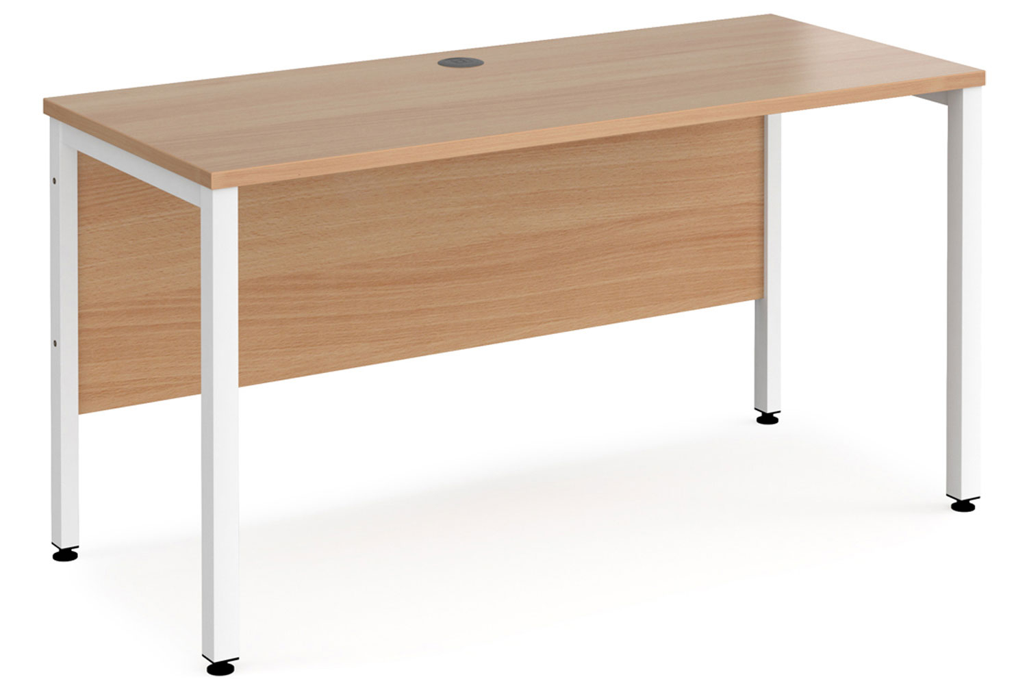 Value Line Deluxe Bench Narrow Rectangular Office Desks (White Legs), 140wx60dx73h (cm), Beech, Express Delivery