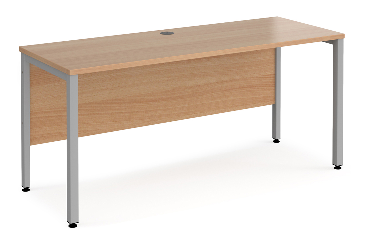 Value Line Deluxe Bench Narrow Rectangular Office Desks (Silver Legs), 160w60dx73h (cm), Beech, Express Delivery