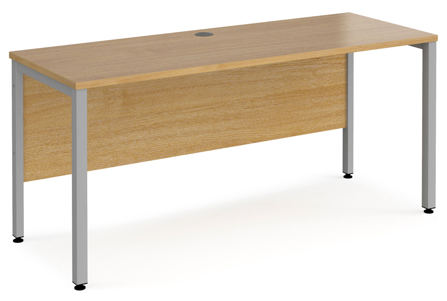 Value Line Deluxe Bench Narrow Rectangular Office Desks (Silver Legs), 160w60dx73h (cm), Oak