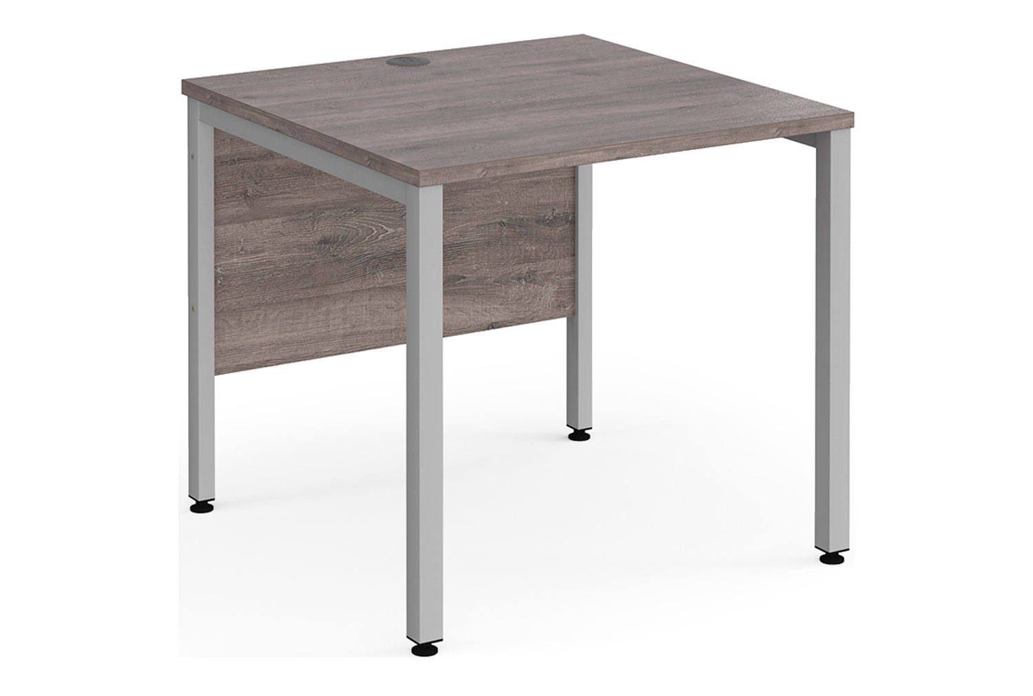 Value Line Deluxe Bench Rectangular Office Desks (Silver Legs), 80wx80dx73h (cm), Grey Oak