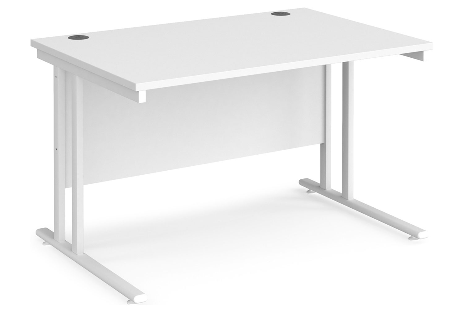 Value Line Deluxe C-Leg Rectangular Office Desk (White Legs), 120wx80dx73h (cm), White, Express Delivery