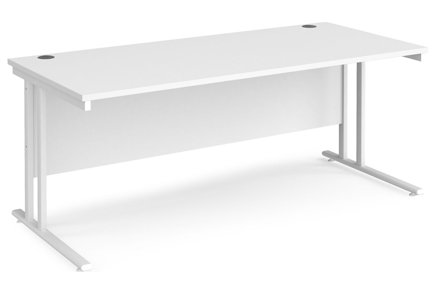 All White Premium C-Leg Rectangular Office Desk, 180wx80dx73h (cm), Express Delivery