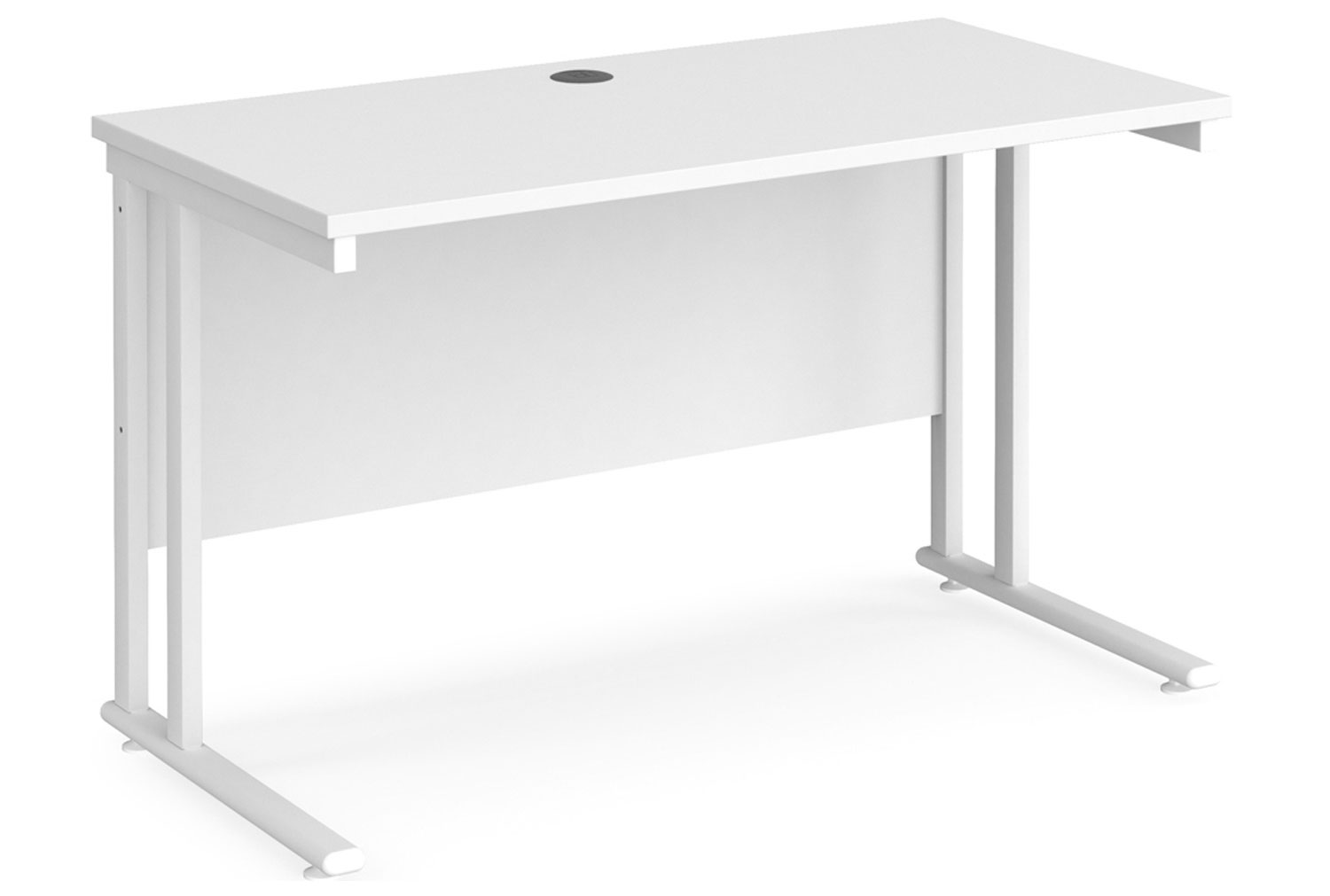 Value Line Deluxe C-Leg Narrow Rectangular Office Desk (White Legs), 120wx60dx73h (cm), White, Express Delivery