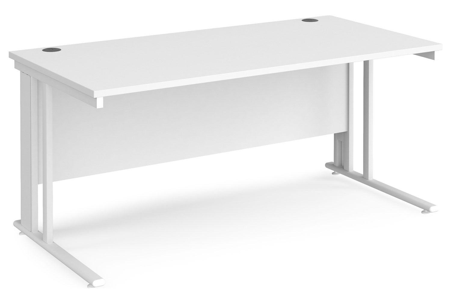 Value Line Deluxe Cable Managed Rectangular Office Desk (White Legs), 160wx80dx73h (cm), White