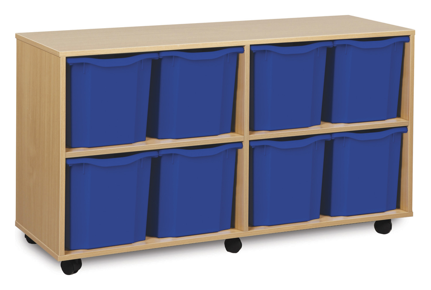 8 Jumbo Classroom Tray Storage Unit, Blue Classroom Trays
