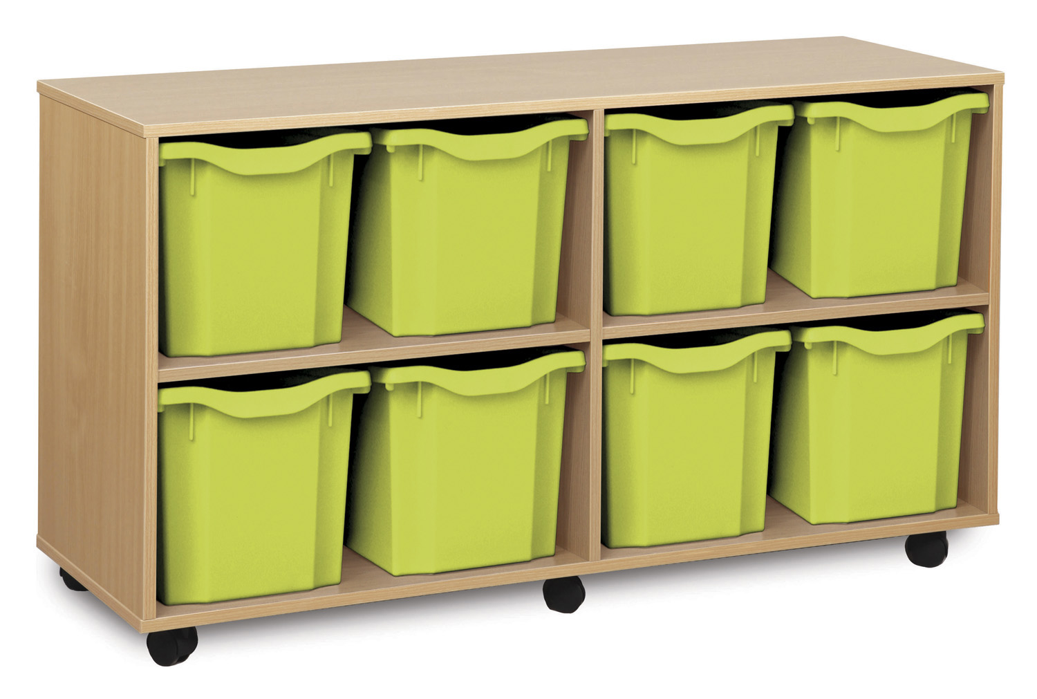 8 Jumbo Classroom Tray Storage Unit, Lime Classroom Trays
