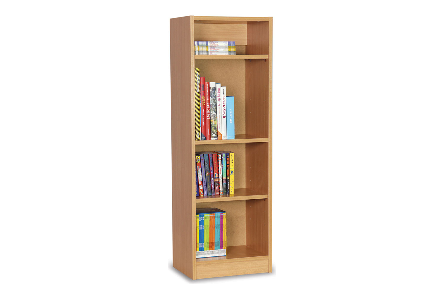 Narrow Library Bookcase, 3 Shelf - 40wx30dx120h (cm)