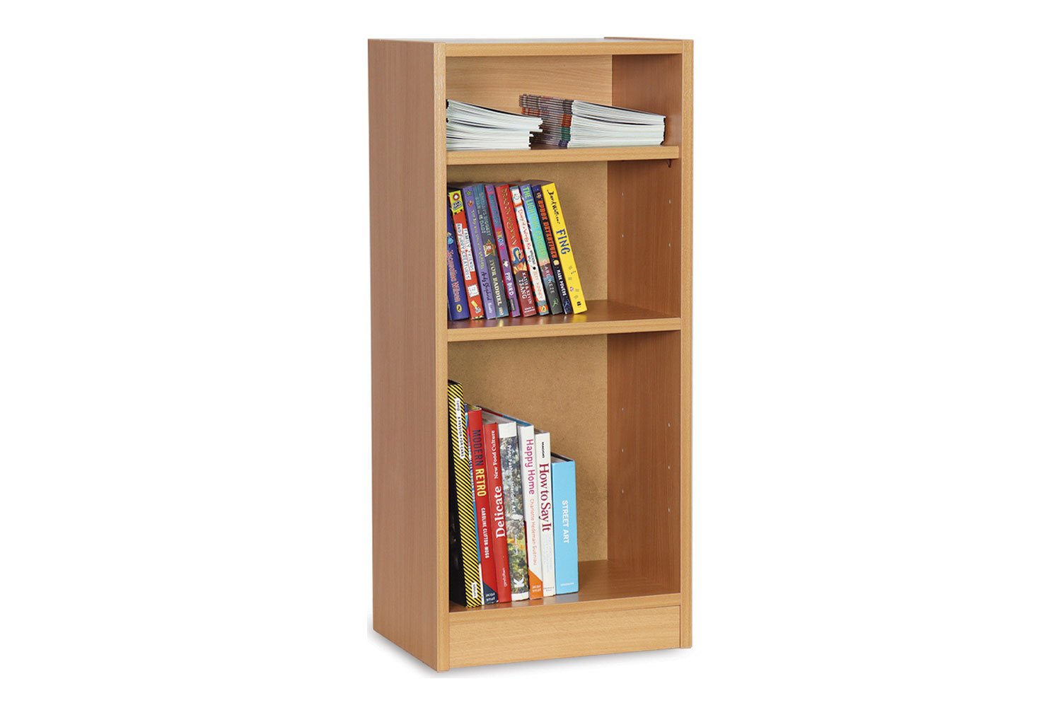 Narrow Library Bookcase, 2 Shelf - 40wx30dx90h (cm)
