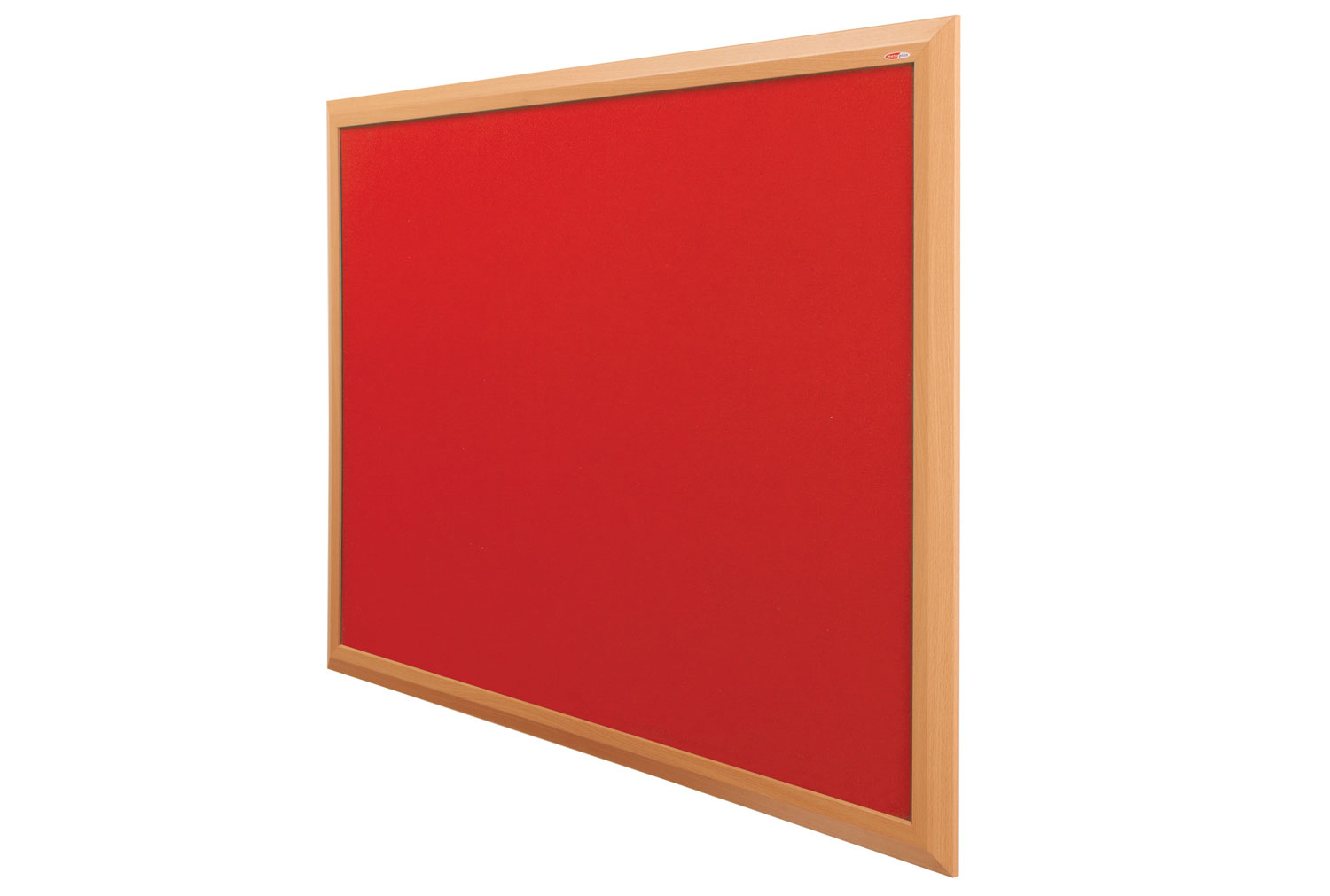 Eco Friendly Premier Noticeboards With Beech Frame, 150wx120h (cm), Red
