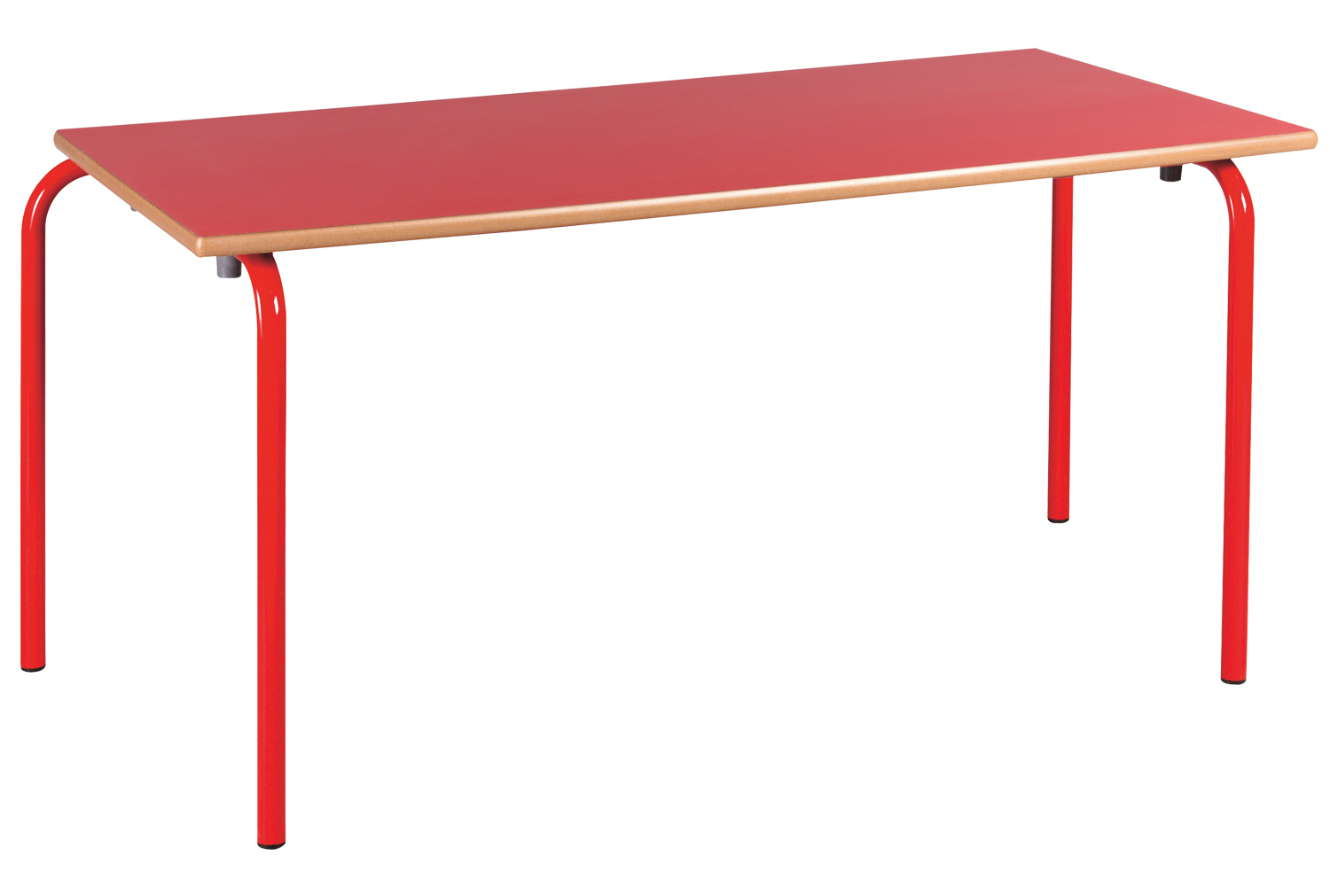 Qty 3 - Budget Rectangular Nursery Classroom Tables, 46h (cm) - 3-4 Years, Red