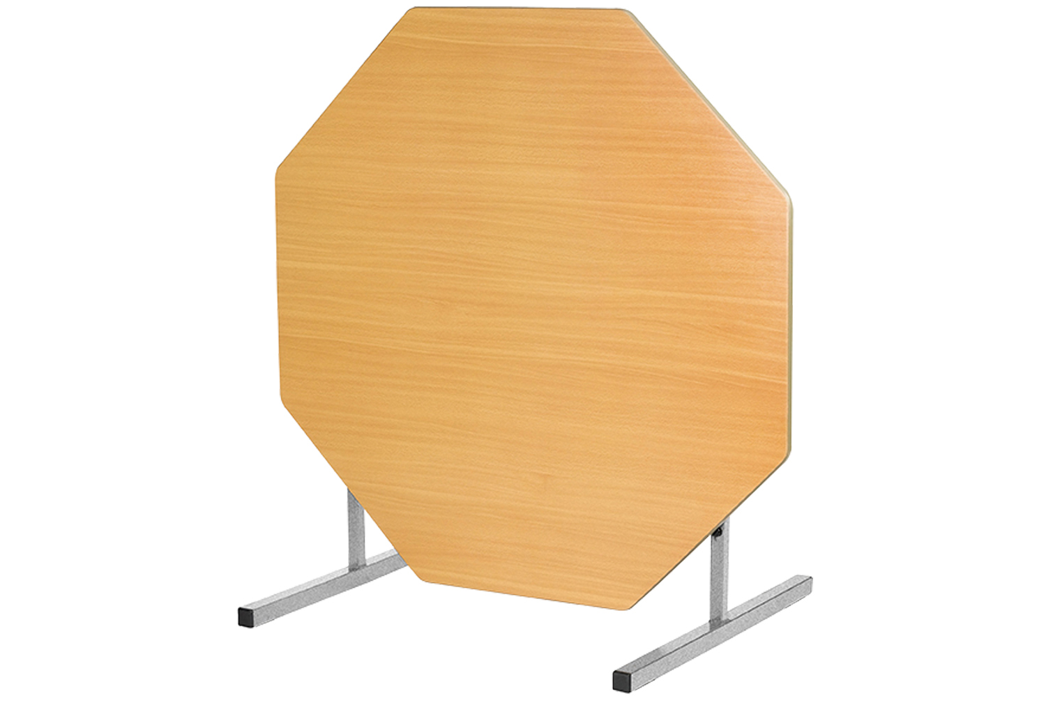 Qty 2 - Octagonal Tilt Top Classroom Tables, 14+ Years - 120diax76h (cm), Beech