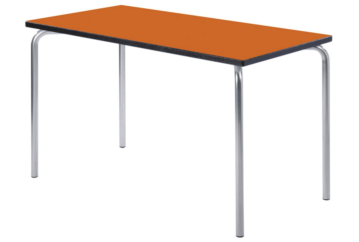 Qty 4 - Equation Rectangular Classroom Tables 6-8 Years, 110wx55dx59h (cm), Light Grey Frame, Beech Top, PU Grey Edge
