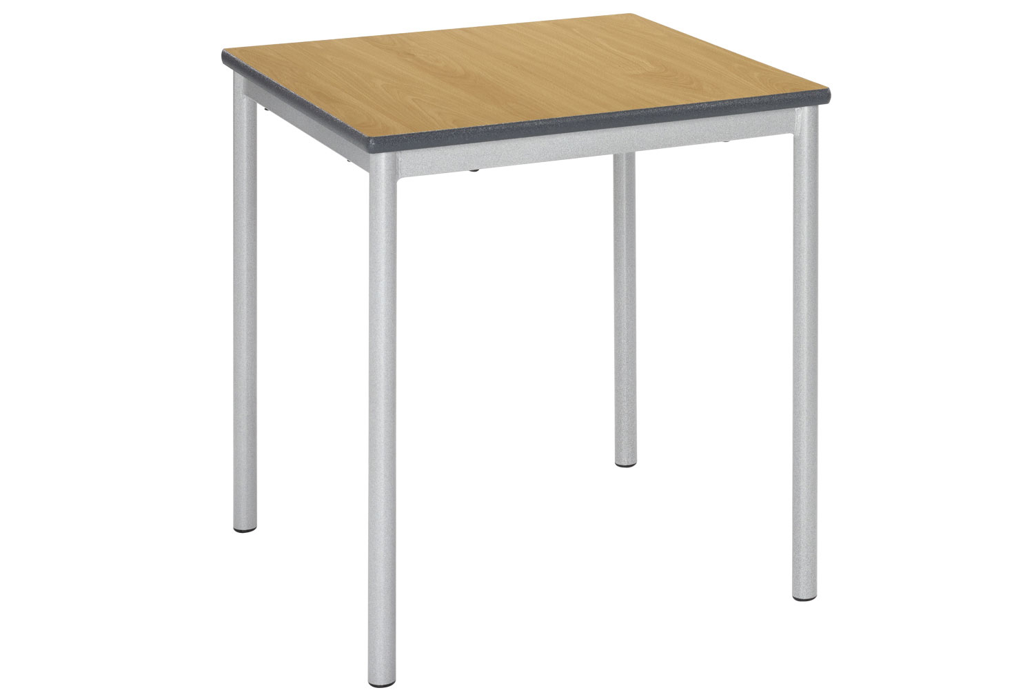 Qty 4 - RT32 Square Classroom Tables 14+ Years, 60wx60dx76h (cm), Speckled Grey Frame, Beech Top, MDF Beech Edge