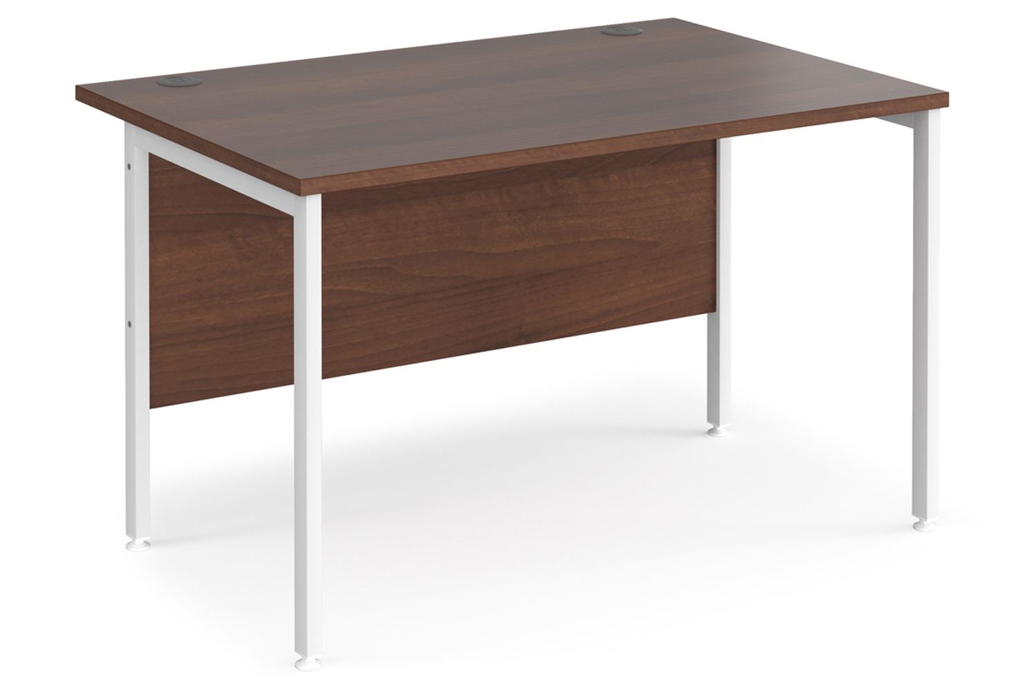 Value Line Deluxe H-Leg Rectangular Office Desk (White Legs), 120wx80dx73h (cm), Walnut