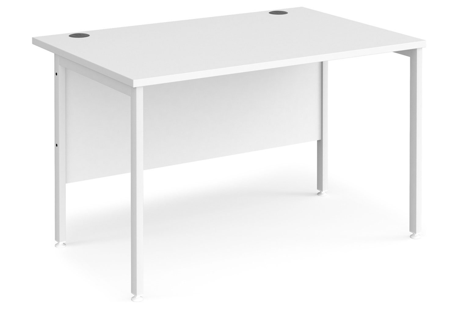 All White Premium H-Leg Rectangular Office Desk, 120wx80dx73h (cm), Fully Installed