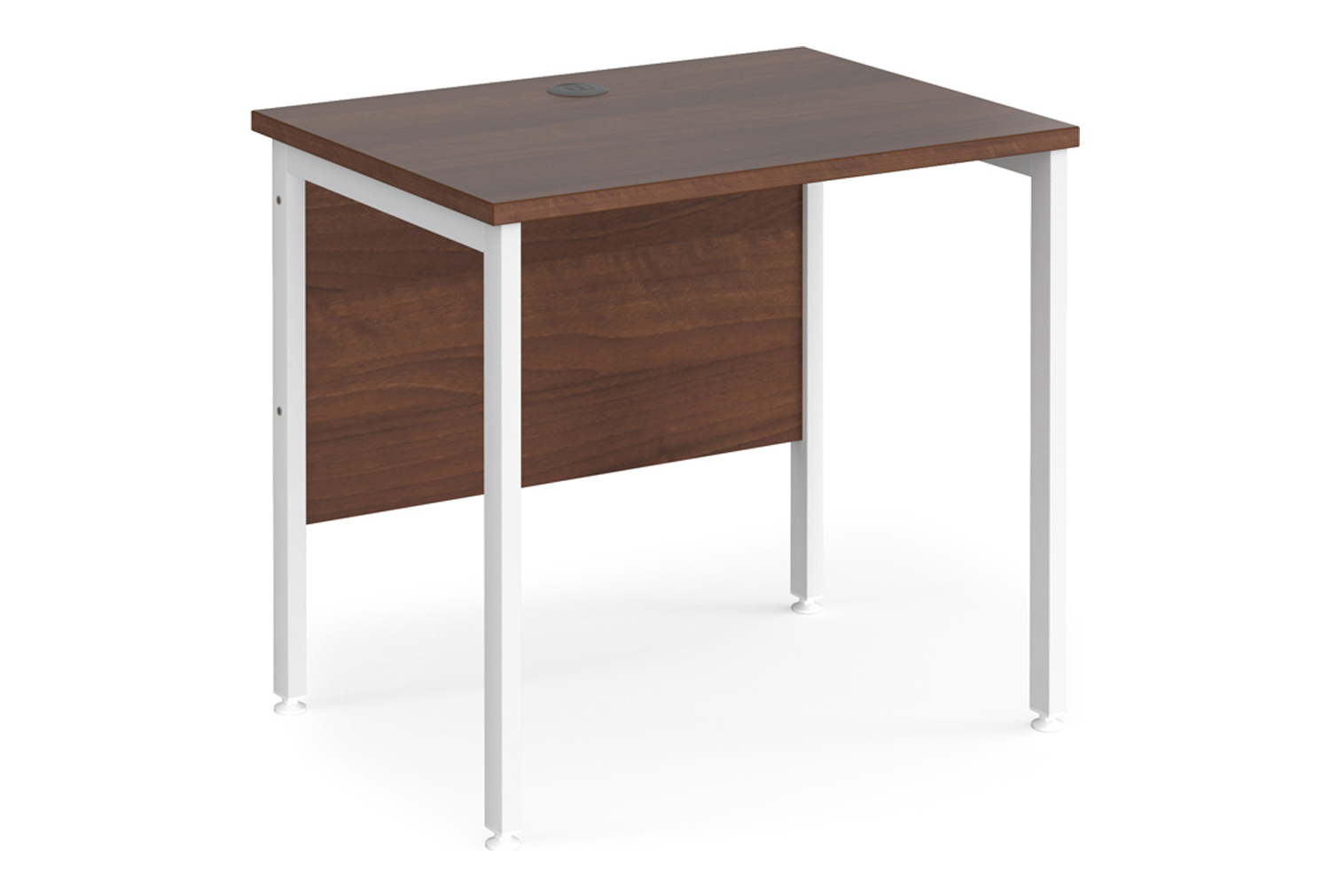Value Line Deluxe H-Leg Narrow Rectangular Office Desk (White Legs), 80wx60dx73h (cm), Walnut
