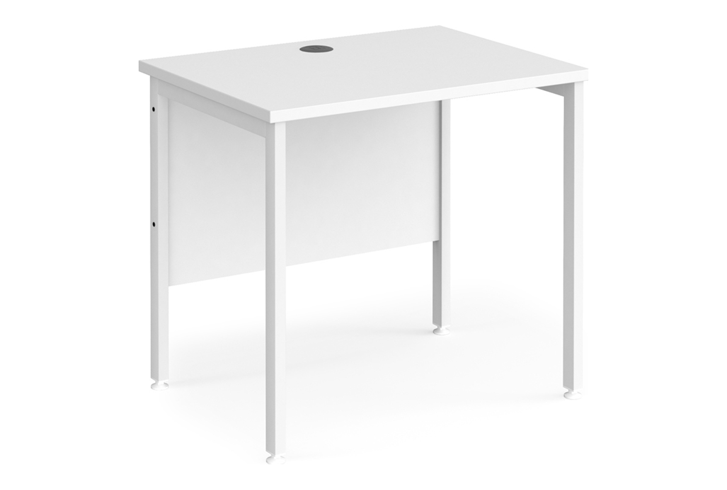 All White Premium H-Leg Narrow Rectangular Office Desk, 80wx60dx73h (cm), Fully Installed