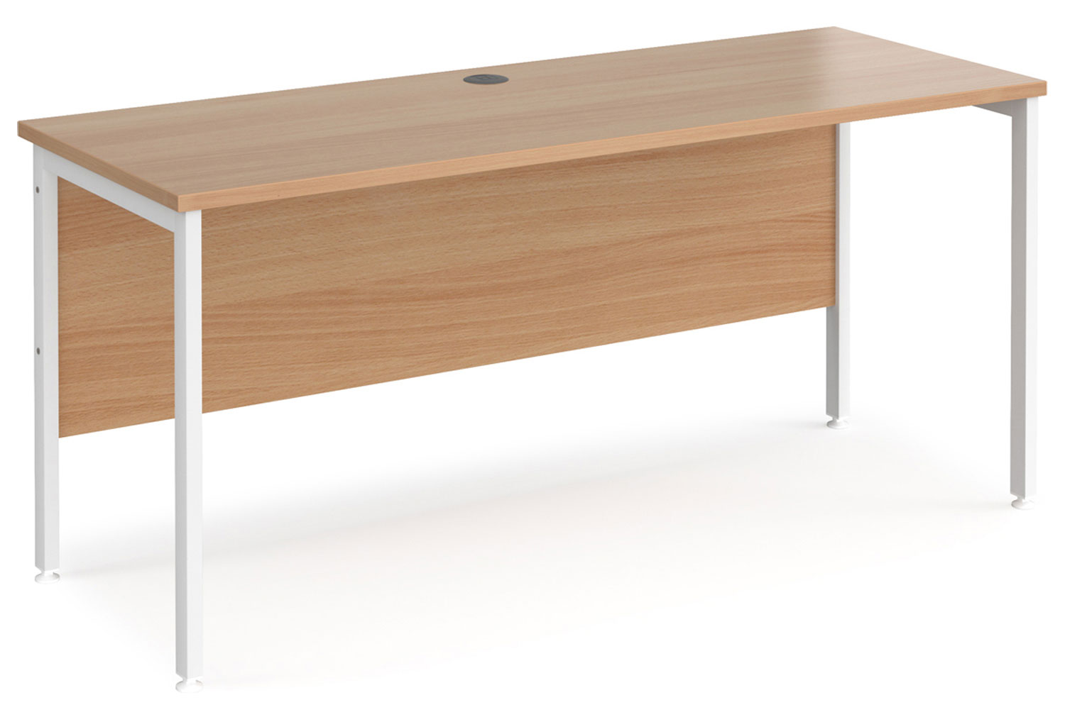 Value Line Deluxe H-Leg Narrow Rectangular Office Desk (White Legs), 160wx60dx73h (cm), Beech