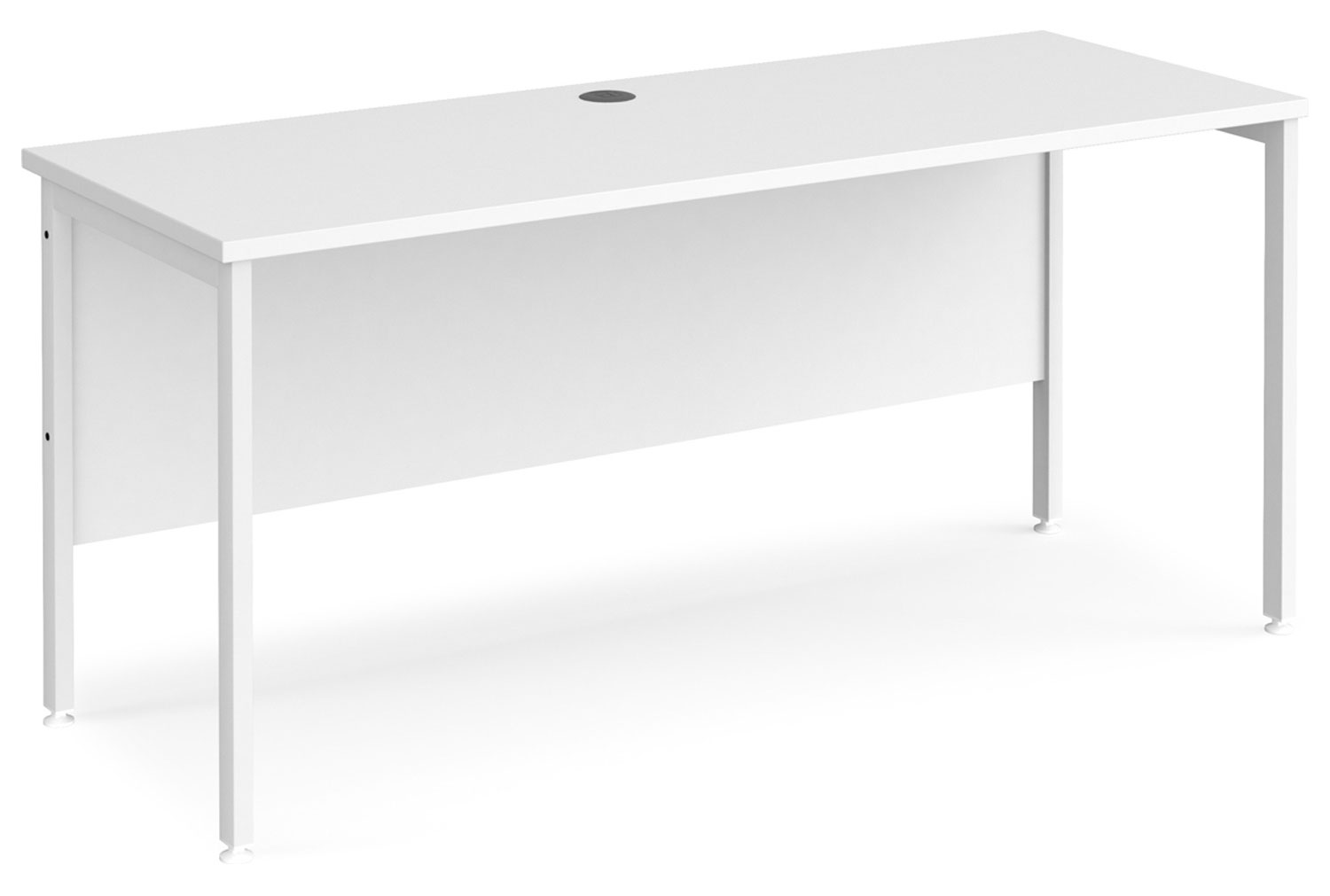 All White Premium H-Leg Narrow Rectangular Office Desk, 160w60dx73h (cm), Fully Installed