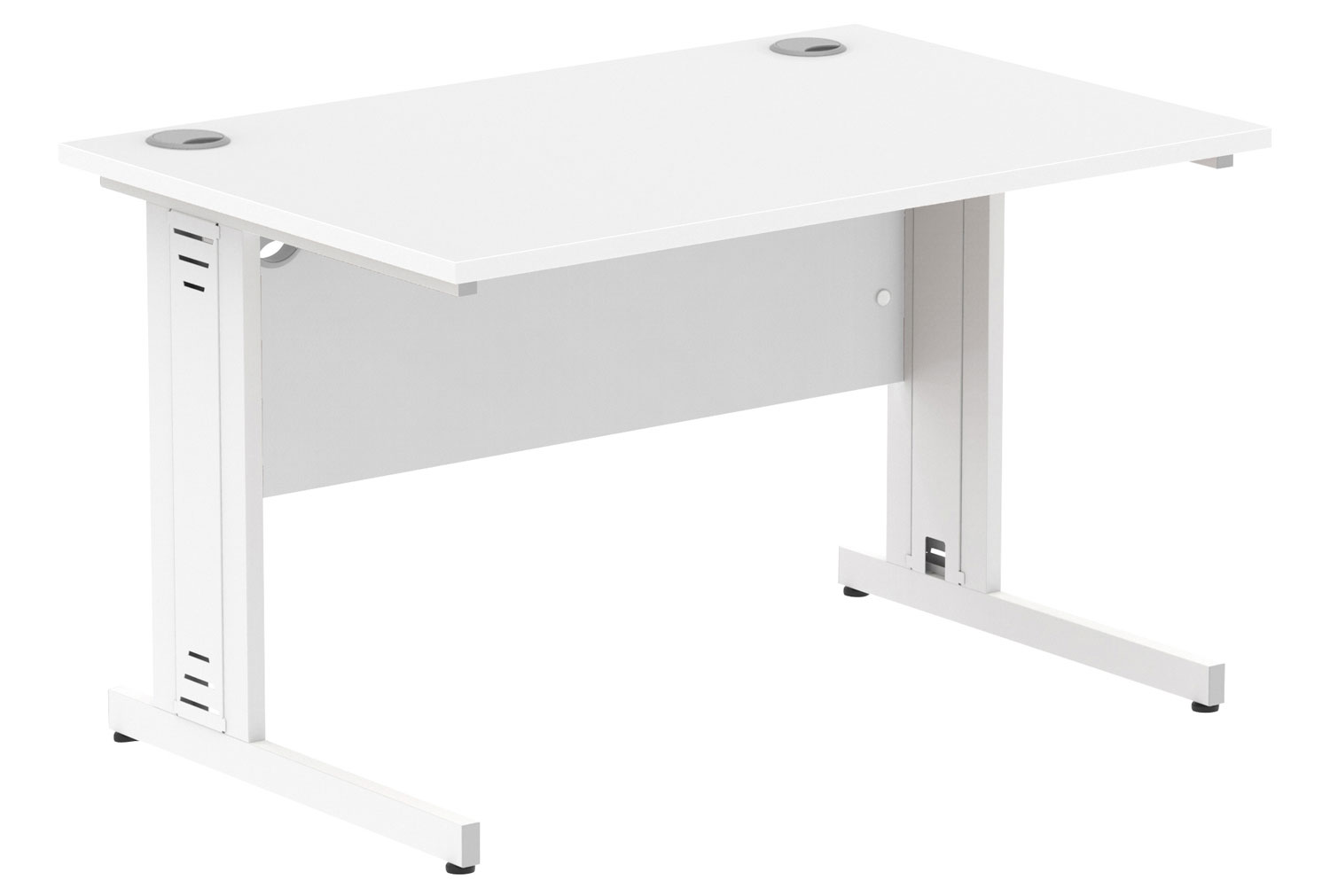 Vitali Deluxe Rectangular Office Desk (White Legs), 120wx80dx73h (cm), White