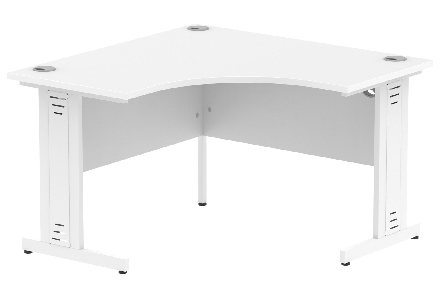 Vitali Deluxe Corner Office Desk (White Legs), White