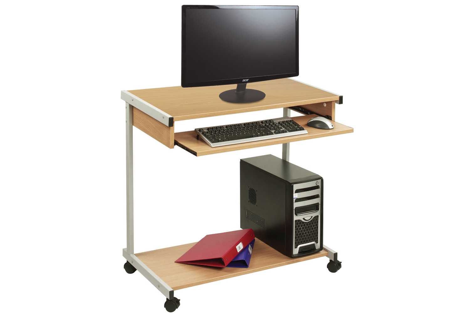 Wide Home Office Workstation, Beech