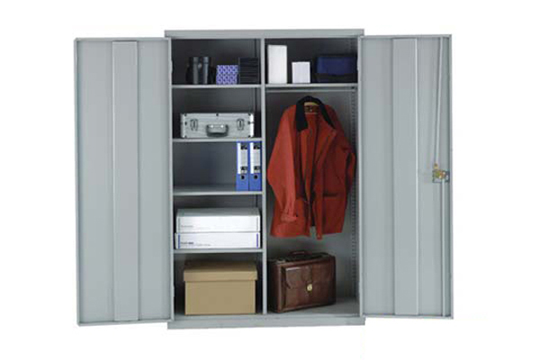 Economy Heavy Duty Wide Utility Office Cupboards With Coatrail, Red