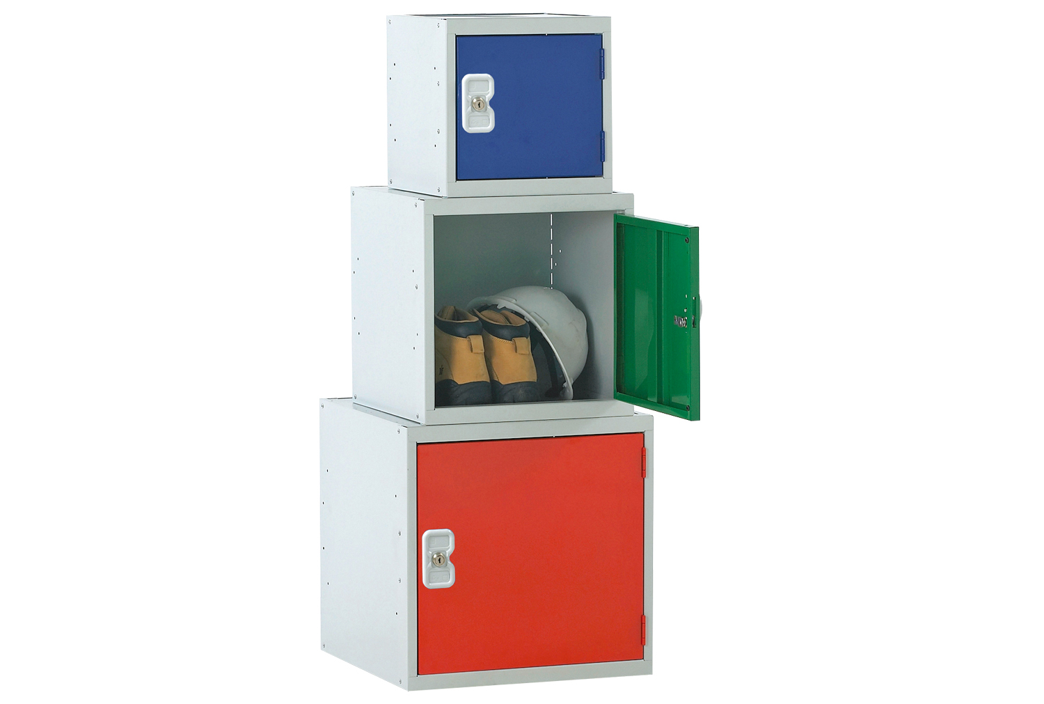Economy Cube Lockers, 30wx30dx30h (cm), Cam Lock, Red