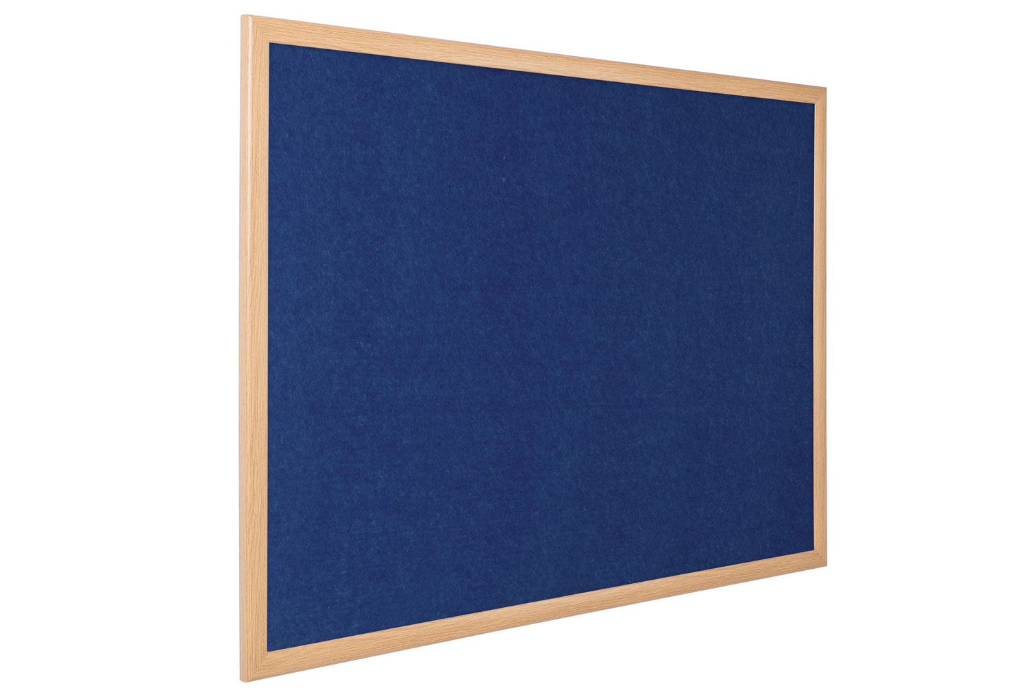 Eco-Colour Light Oak Noticeboard, 180wx120h (cm), Oak Frame/ Blue