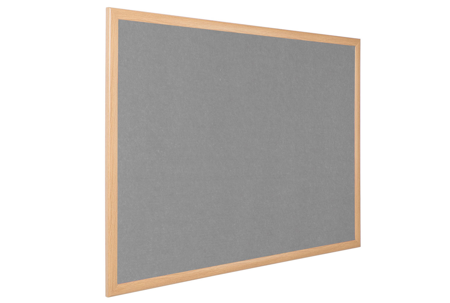 Eco-Colour Light Oak Noticeboard, 90wx60h (cm), Oak Frame/ Grey