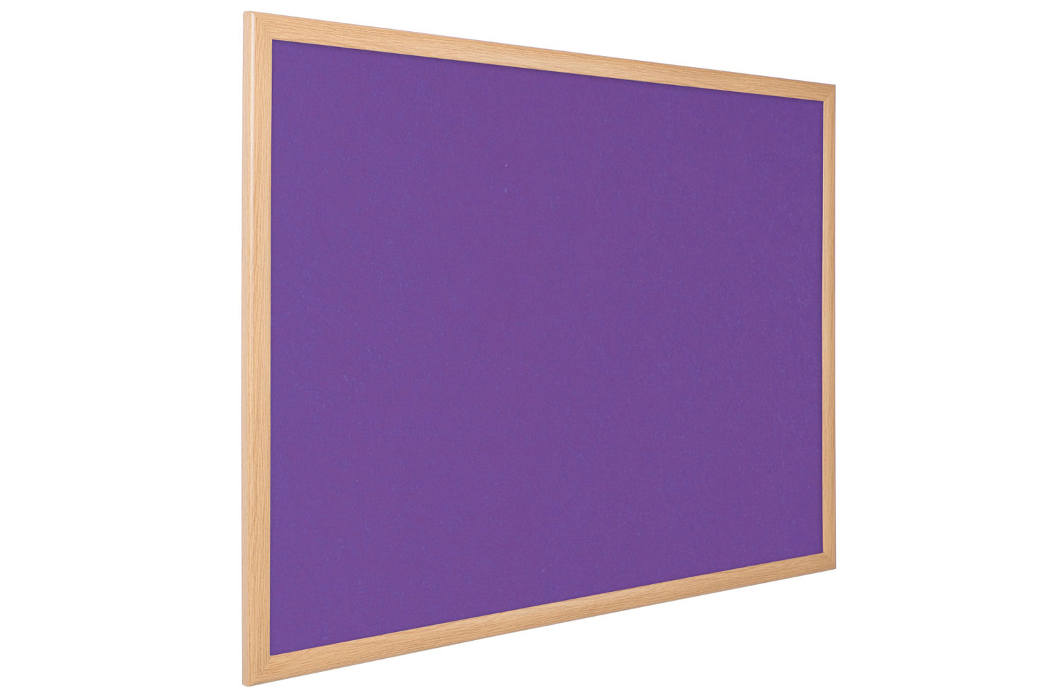 Eco-Colour Light Oak Noticeboard, 120wx90h (cm), Purple