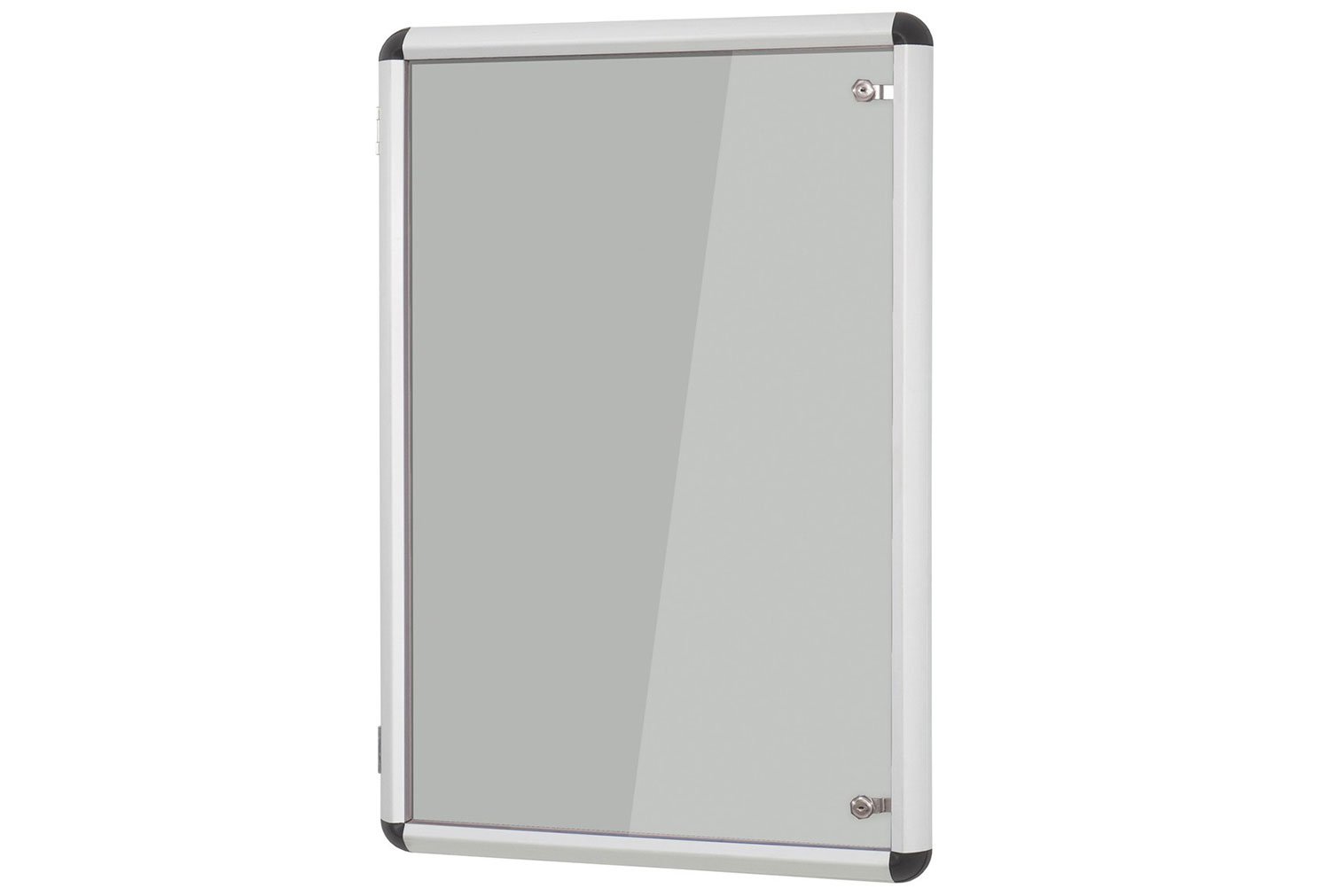 Shield Design Aluminium Framed Tamperproof Noticeboard, 120wx90h (cm), Light Grey