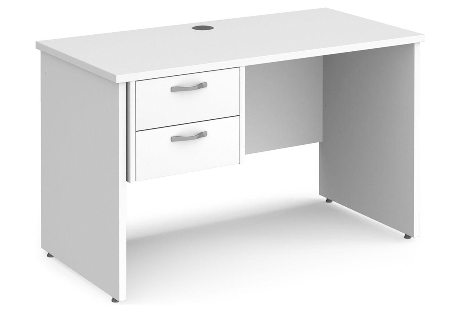 Value Line Deluxe Panel End Narrow Rectangular Office Desk 2 Drawers, 120w60dx73h (cm), White
