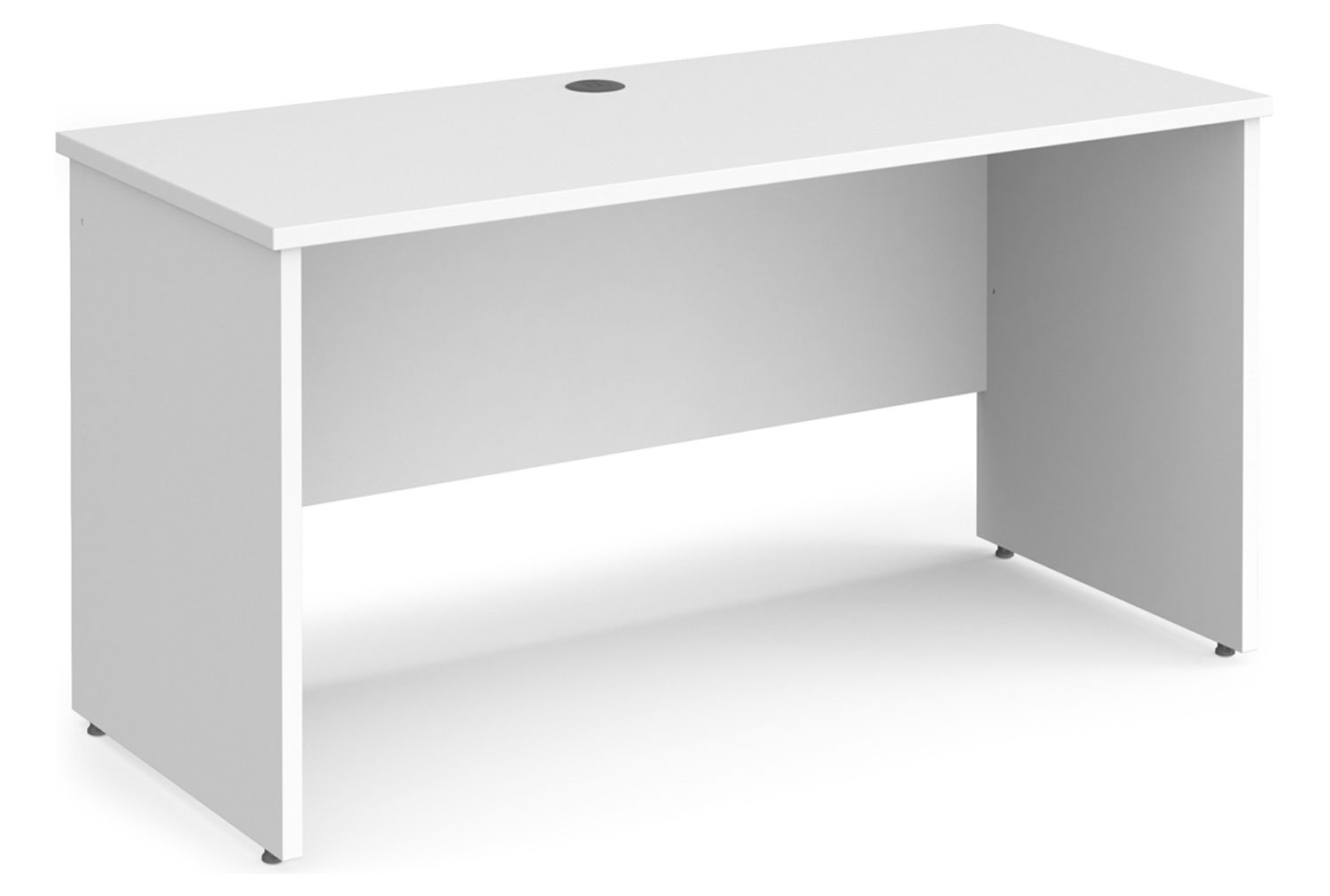 All White Premium Panel End Narrow Rectangular Desk