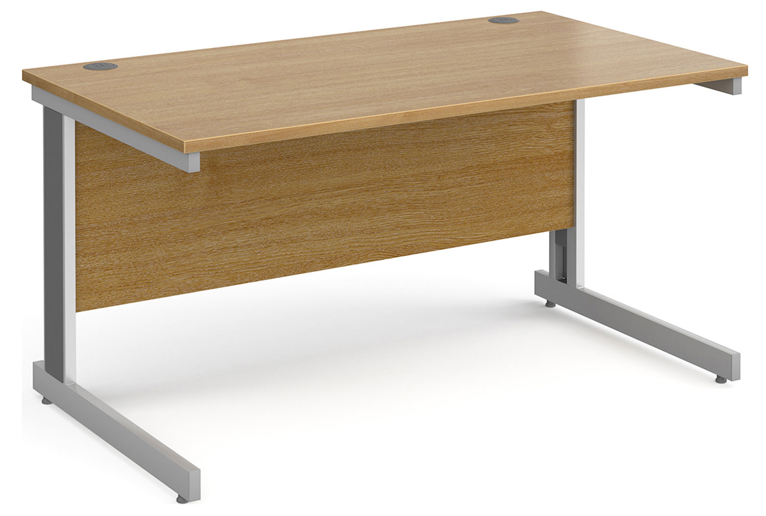 All Oak Deluxe Rectangular Office Desk, 140wx80dx73h (cm)